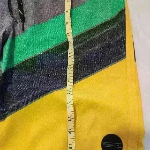 O'Neill Men's Jordy Freak Board Shorts size 36 blue green yellow swim trunks - Picture 8 of 11